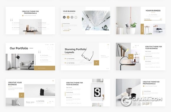 148页简约尊贵 欧美商务风格PPT模板 - 顶尖PPT