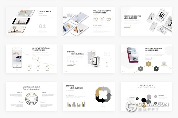 148页简约尊贵 欧美商务风格PPT模板 - 顶尖PPT