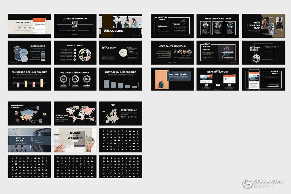 74页国外创意商务风格PPT模板 - 顶尖PPT