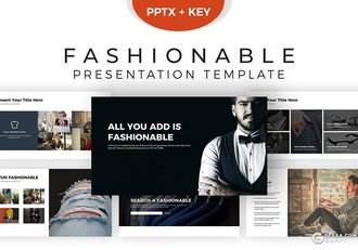 30页时尚流行风格图片展示keynote模板 - 顶尖PPT