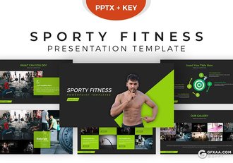30页绿色运动健身系列keynote模板 - 顶尖PPT