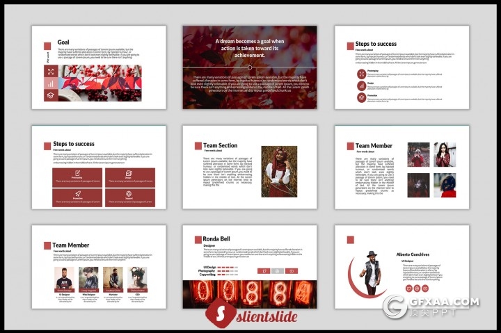 84页红色简约商务风格PPT模板 - 顶尖PPT