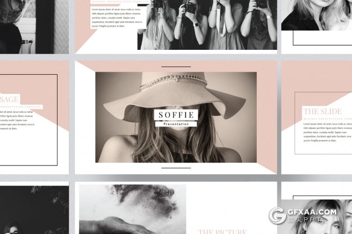 35页极简时尚风格人物模特展示PPT模板 - 顶尖PPT