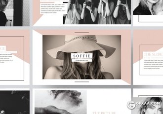 35页极简时尚风格人物模特展示PPT模板 - 顶尖PPT