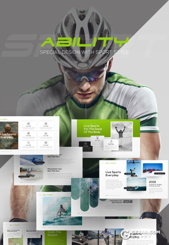 112页11种主题配色户外运动比赛PPT模板 - 顶尖PPT