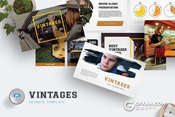 30页时尚流行杂志风格keynote模板 - 顶尖PPT