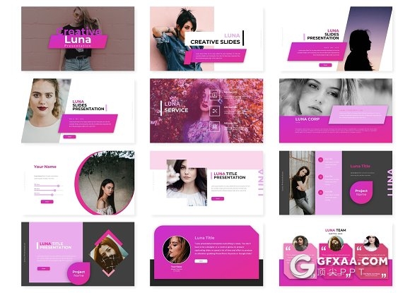 30页时尚流行风格商务多用途keynote模板 - 顶尖PPT