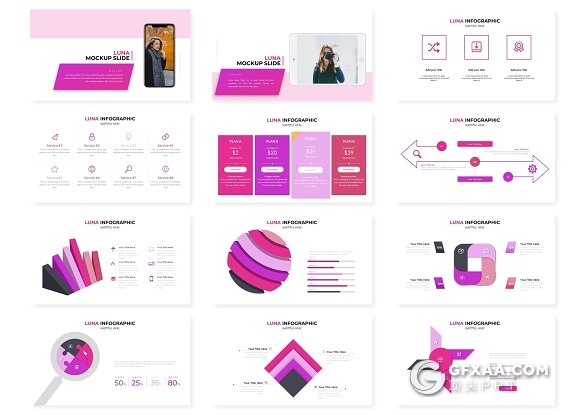 30页时尚流行风格商务多用途keynote模板 - 顶尖PPT