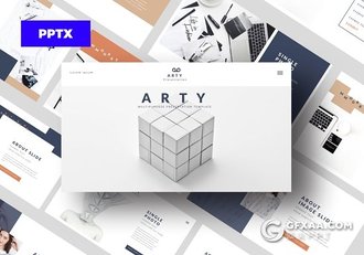 50页艺术作品展示介绍PPT模板 - 顶尖PPT