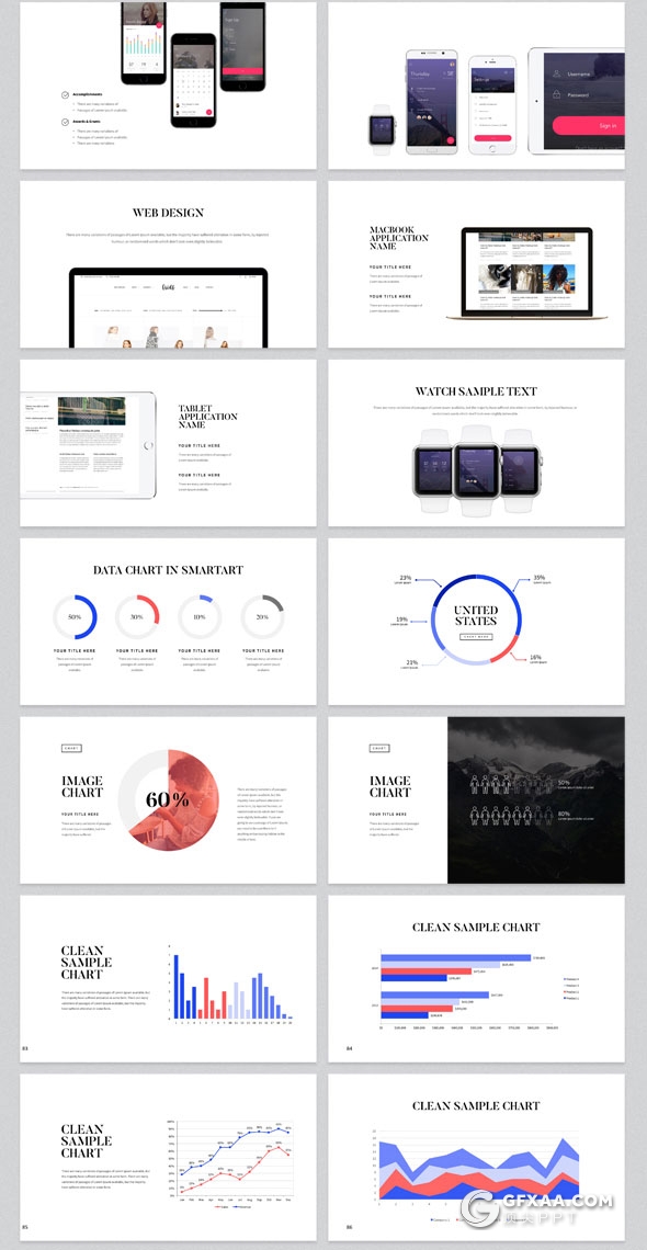 110页简约风格个人写真模特展示PPT模板 - 顶尖PPT