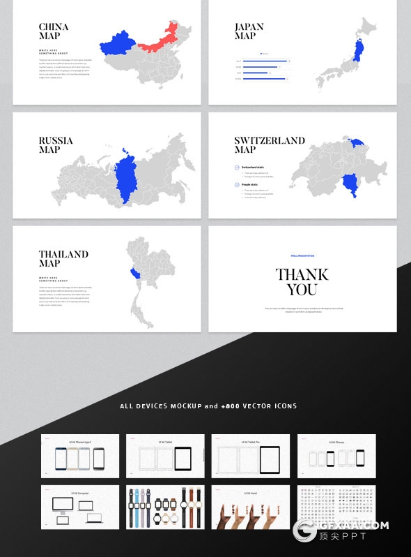 110页简约风格个人写真模特展示PPT模板 - 顶尖PPT