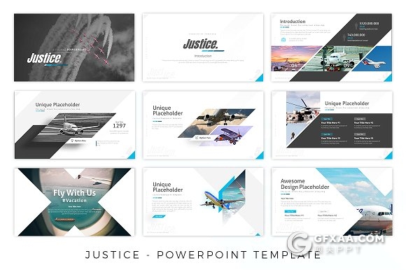 55页多边形斜切组合商务风格PPT模板 - 顶尖PPT