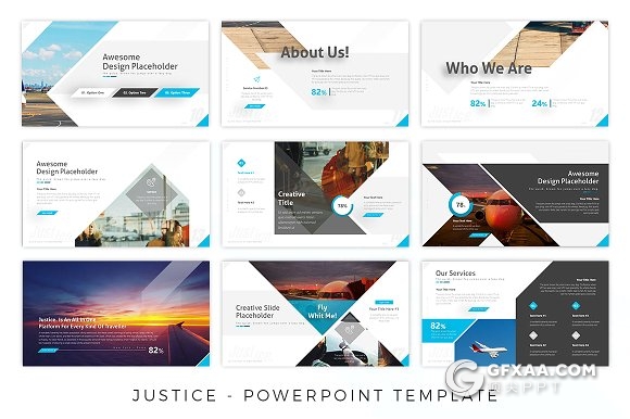 55页多边形斜切组合商务风格PPT模板 - 顶尖PPT