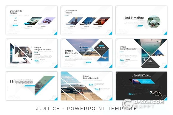 55页多边形斜切组合商务风格PPT模板 - 顶尖PPT