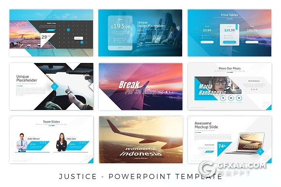 55页多边形斜切组合商务风格PPT模板 - 顶尖PPT