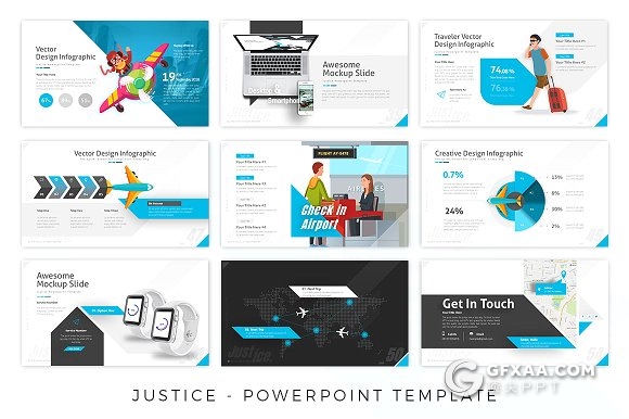 55页多边形斜切组合商务风格PPT模板 - 顶尖PPT