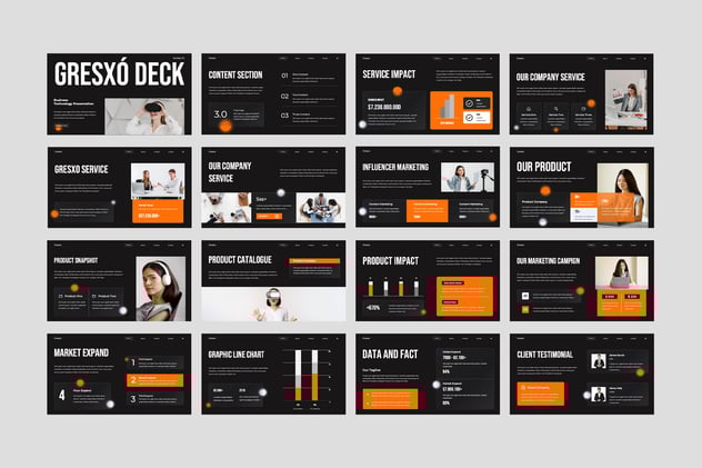 黑橙配色公司简介PPT模板 - 顶尖PPT