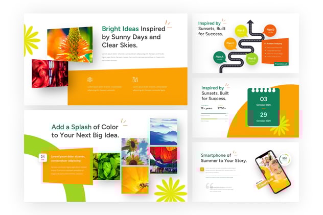 创意夏日工作汇报PPT模板 - 顶尖PPT