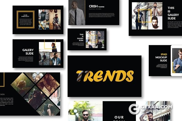55页黑色简约大气艺术照片展示keynote模板 - 顶尖PPT