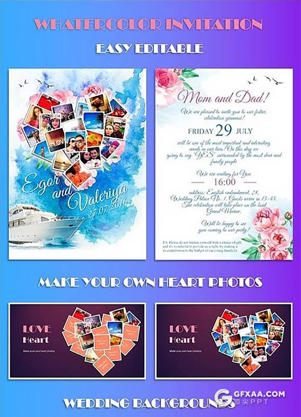 34页婚礼婚纱照展示PPT模板 包含55张高清婚礼配图 - 顶尖PPT