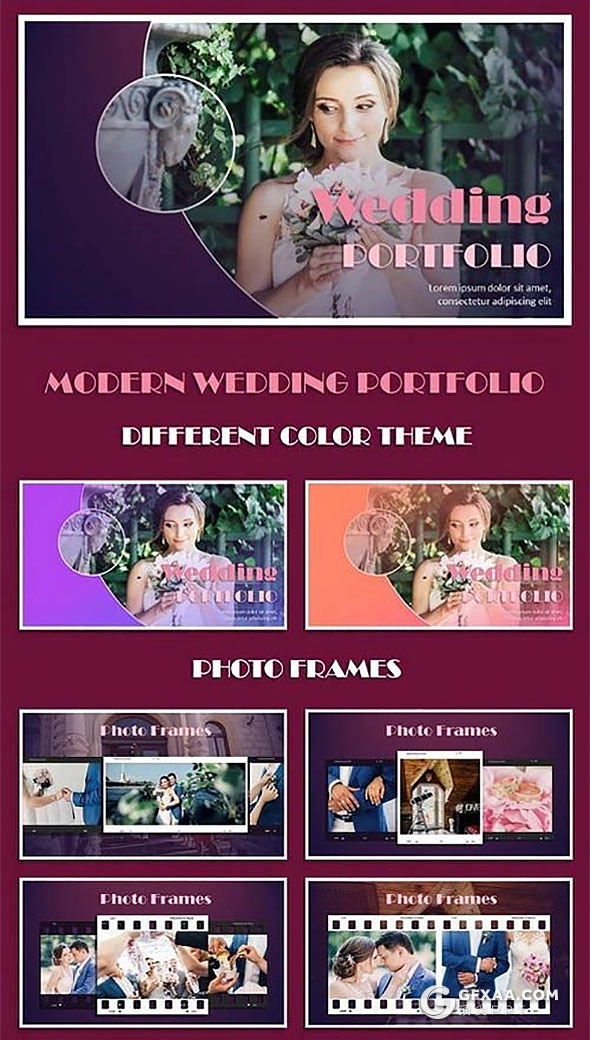 34页婚礼婚纱照展示PPT模板 包含55张高清婚礼配图 - 顶尖PPT