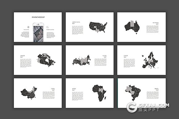 85页黑色扁平化商务风格keynote模板 - 顶尖PPT