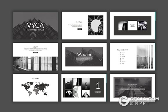 85页黑色扁平化商务风格keynote模板 - 顶尖PPT