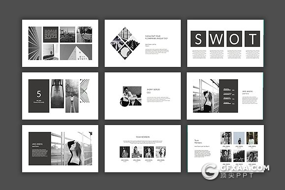 85页黑色扁平化商务风格keynote模板 - 顶尖PPT