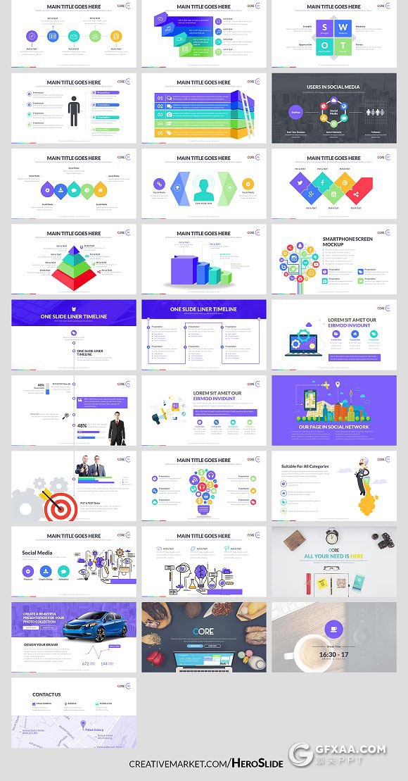 106页国外精美配色商务风格PPT模板 - 顶尖PPT