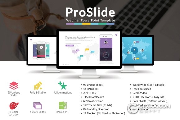 96页精致设计多种色彩搭配商务PPT模板 - 顶尖PPT