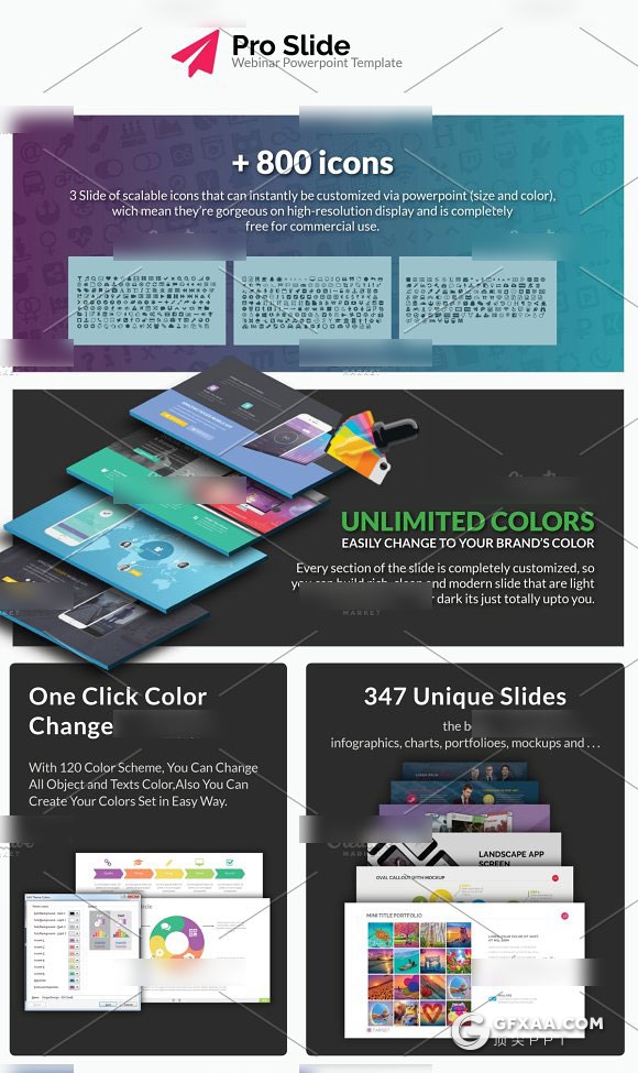 96页精致设计多种色彩搭配商务PPT模板 - 顶尖PPT