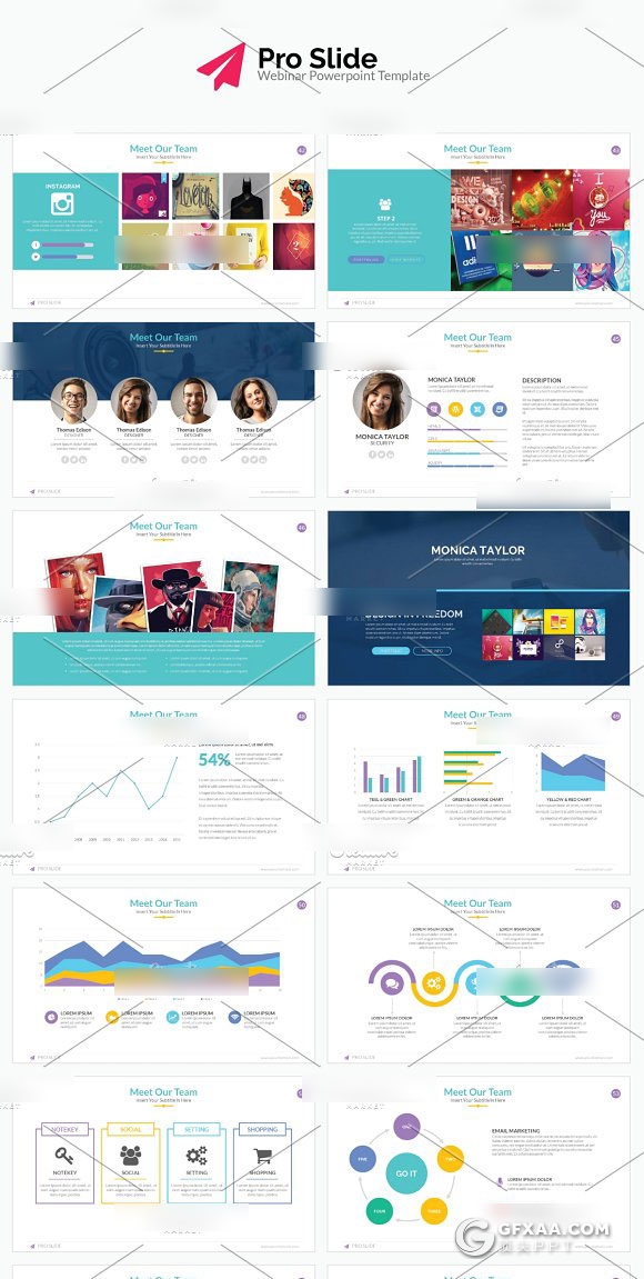 96页精致设计多种色彩搭配商务PPT模板 - 顶尖PPT