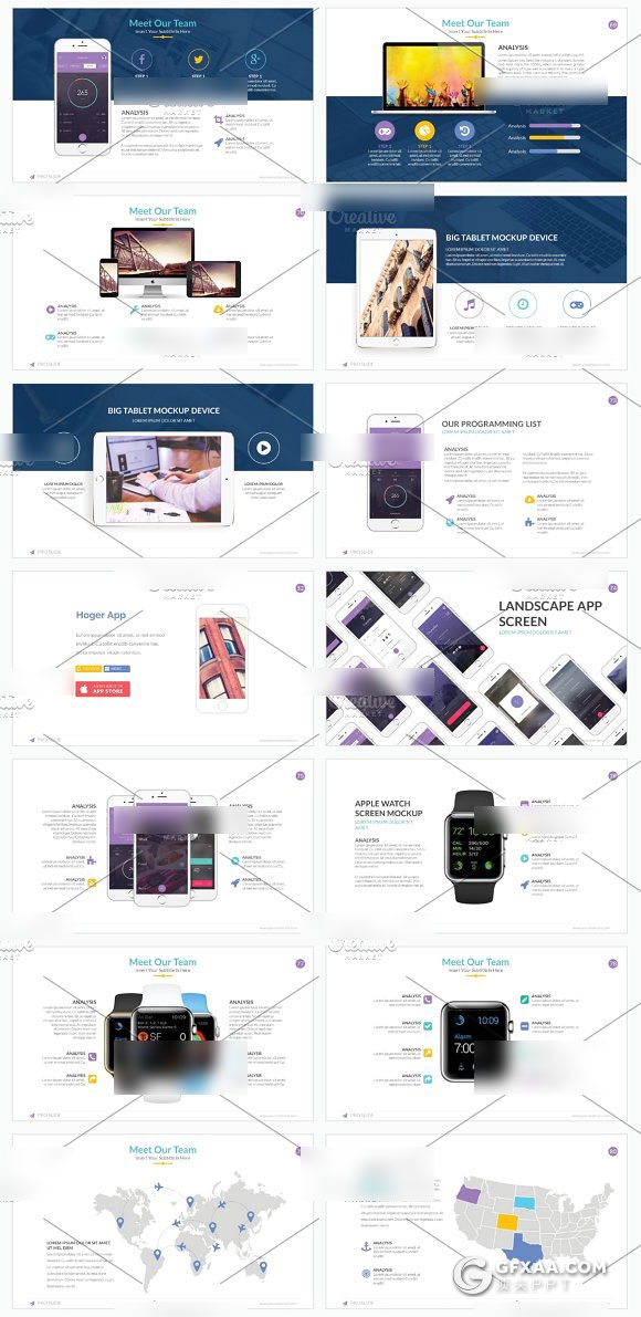 96页精致设计多种色彩搭配商务PPT模板 - 顶尖PPT