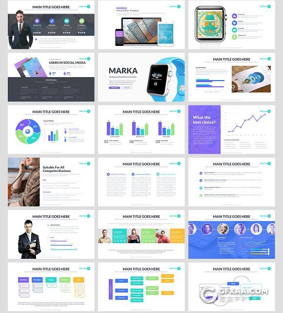 101精美设计欧美商务多用途PPT模板 - 顶尖PPT