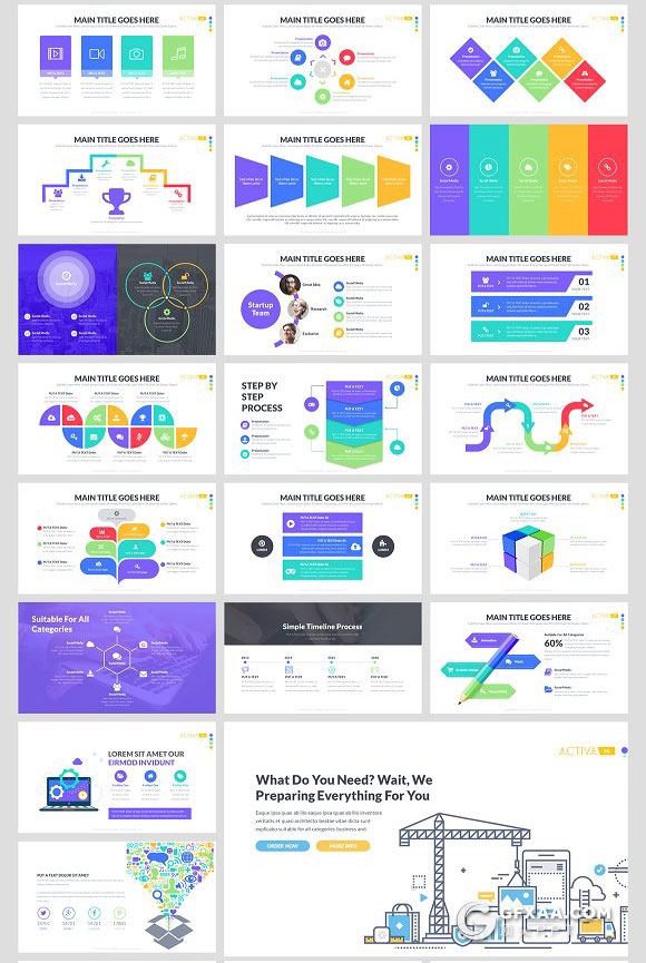 101页卡通风格工程施工建筑PPT模板 - 顶尖PPT