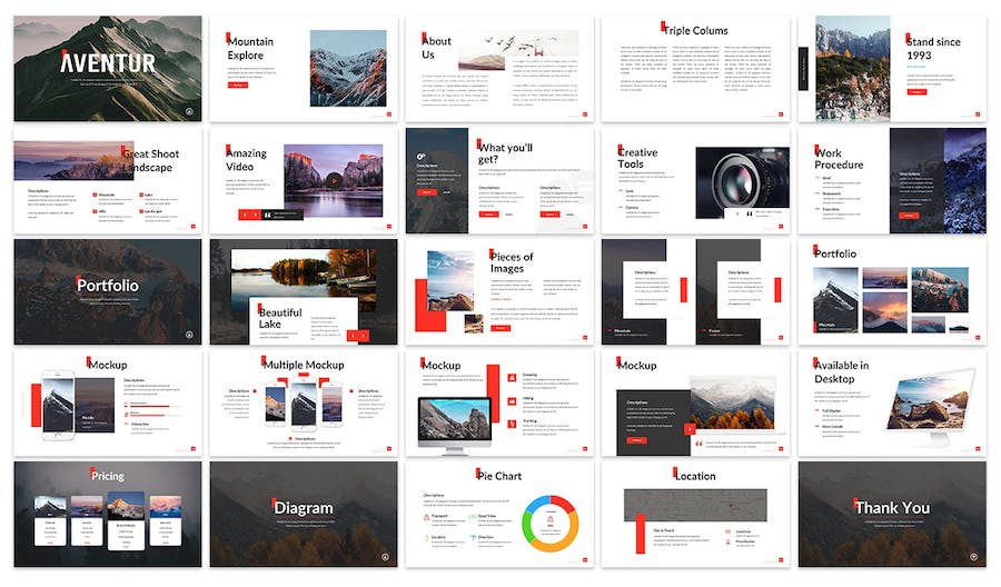 户外探险旅游活动策划宣传Keynote模板 - 顶尖PPT