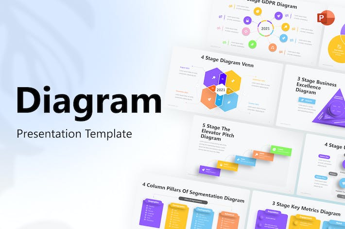 彩色信息图形图表PPT模板 - 顶尖PPT