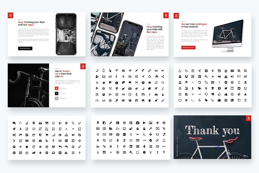 自行车产品详情介绍展示PPT模板 - 顶尖PPT