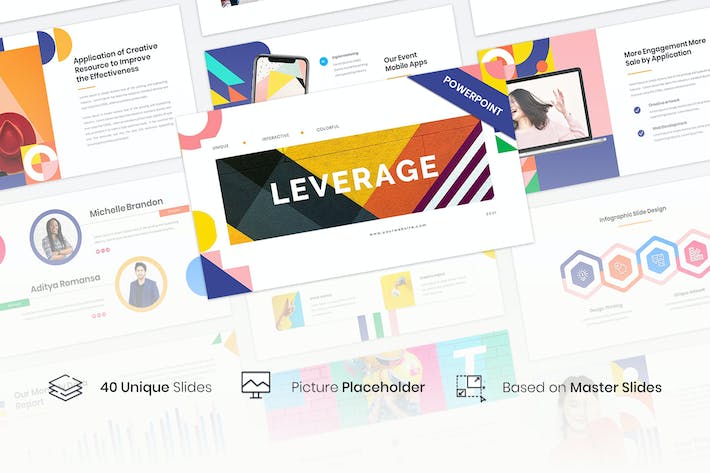 创意几何图形简约PPT模板 - 顶尖PPT