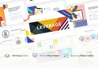 创意几何图形简约PPT模板 - 顶尖PPT