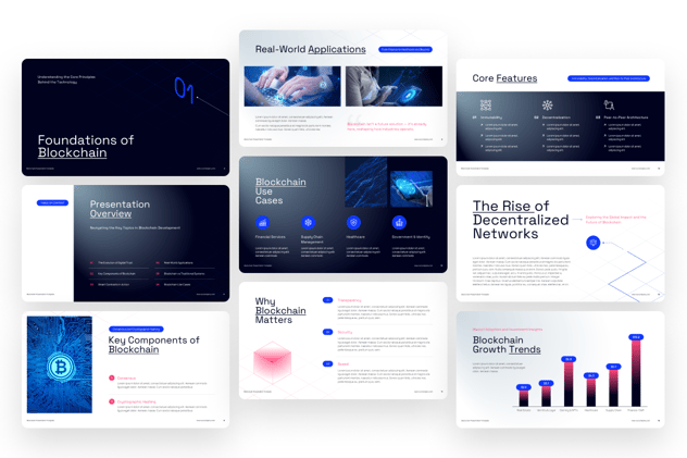 区块链技术应用方案解决方案PPT模板 - 顶尖PPT