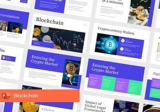 区块链技术加密货币主题PPT模板 - 顶尖PPT
