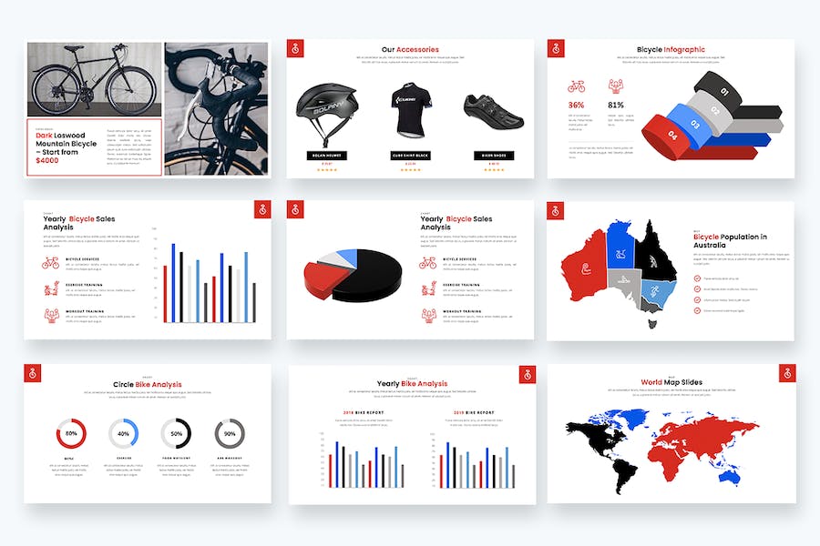 自行车产品详情介绍展示PPT模板 - 顶尖PPT