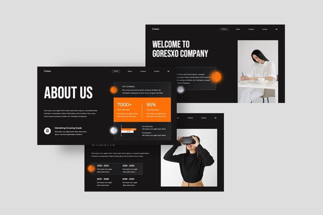 黑橙配色公司简介PPT模板 - 顶尖PPT