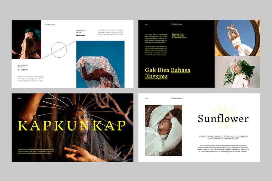 时尚艺术展览作品展示PPT模板 - 顶尖PPT