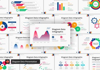彩色可视化数据图形PPT模板 - 顶尖PPT