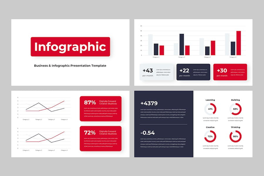 数据分析图表流程图keynote模板 - 顶尖PPT