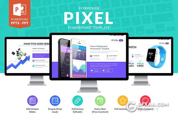 105页移动交互设备展示多用途PPT模板 - 顶尖PPT