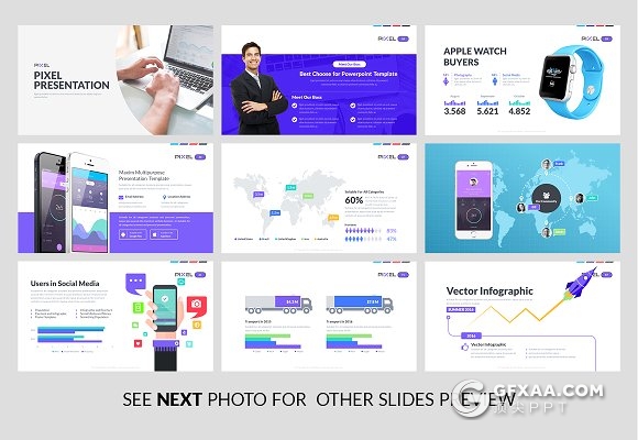 105页移动交互设备展示多用途PPT模板 - 顶尖PPT