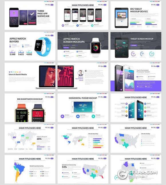 105页移动交互设备展示多用途PPT模板 - 顶尖PPT